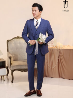 Vest Chú Rể Xanh Dương Gile