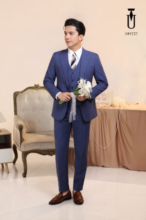 Vest Chú Rể Xanh Dương Gile