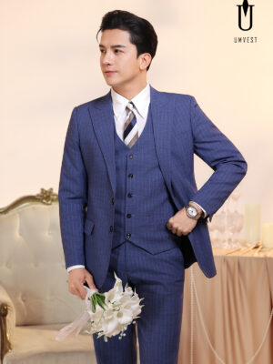 Vest Chú Rể Xanh Dương Gile