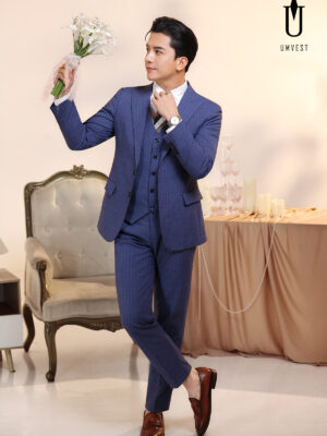 Vest Chú Rể Xanh Dương Gile