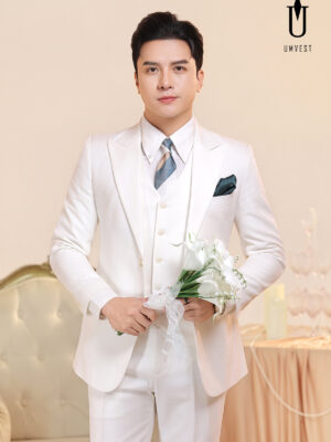 Vest Chú Rể Trắng Gile