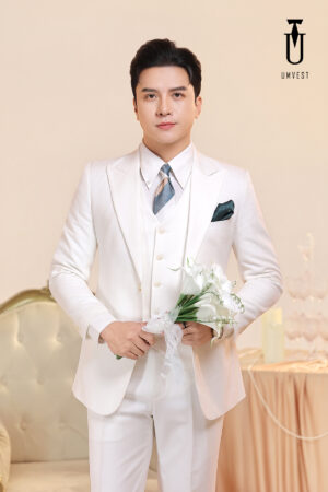 Vest Chú Rể Trắng Gile