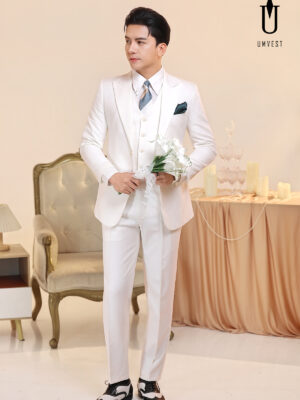 Vest Chú Rể Trắng Gile