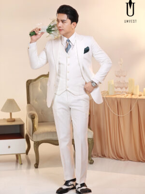 Vest Chú Rể Trắng Gile