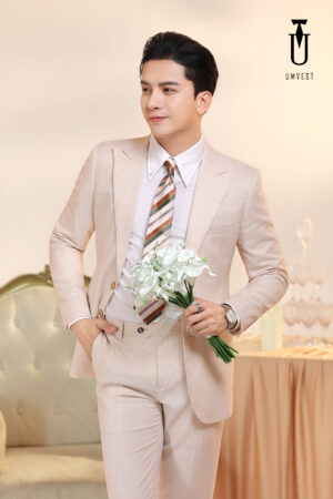 Vest Chú Rể Trắng Kem