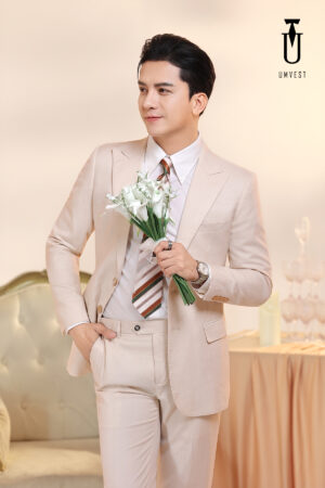 Vest Chú Rể Trắng Kem
