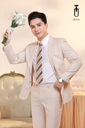 Vest Chú Rể Trắng Kem