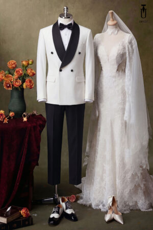 Tuxedo Chú Rể Ve Sam Quần Đen