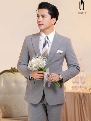 Vest Chú Rể Xám Dạ Sáng