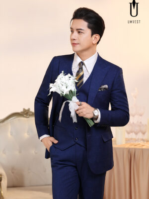 Vest Chú Rể Xanh Gile 96