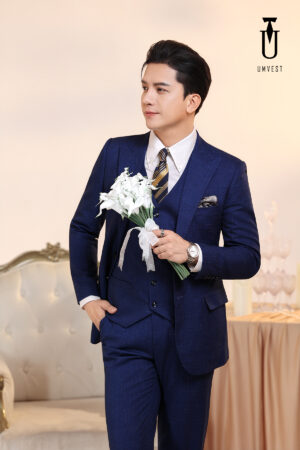 Vest Chú Rể Xanh Gile 96