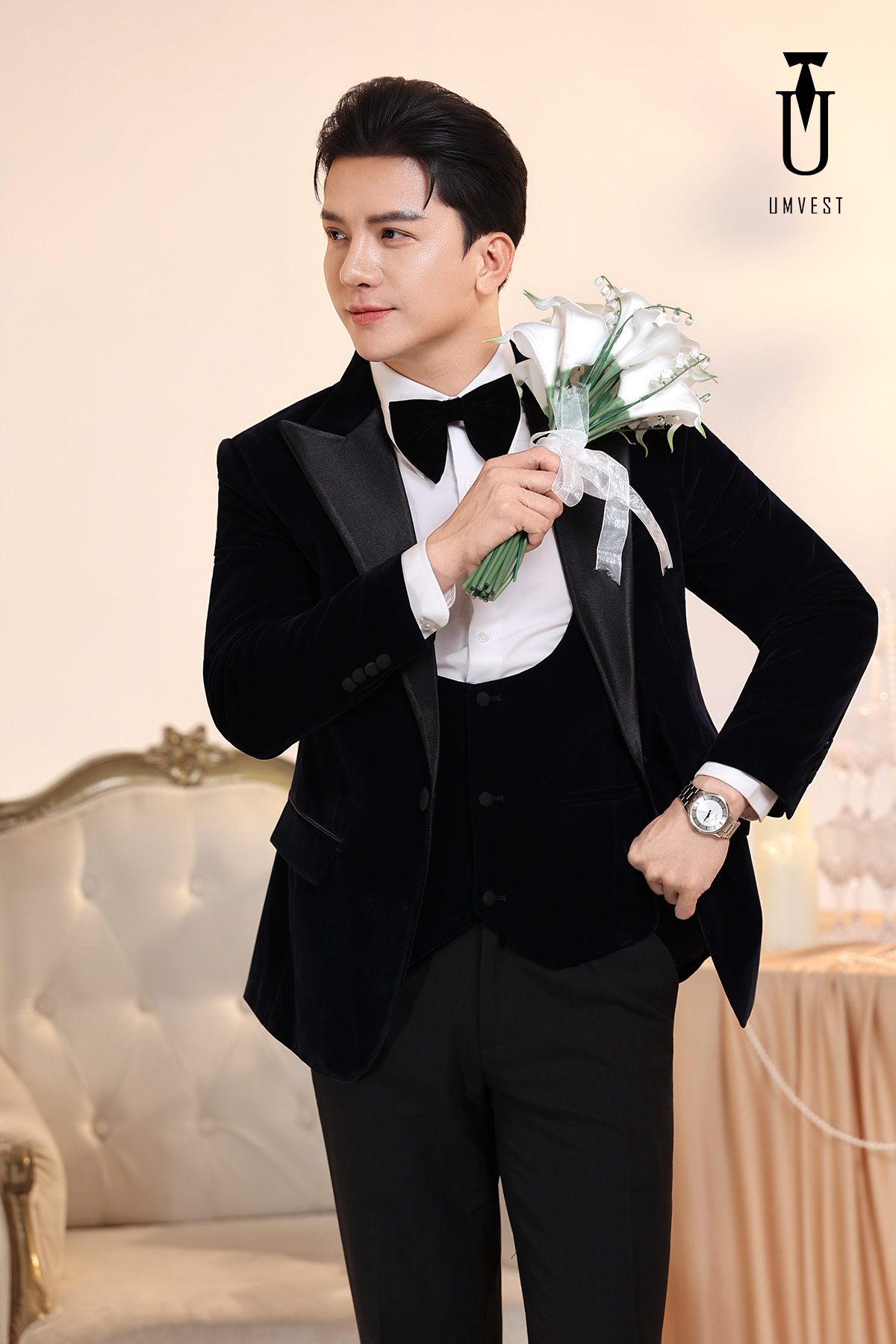 Vest Chú Rể Xanh Đậm Nhung Vest Chú Rể Xanh Đậm Nhung