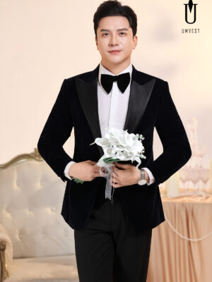 Vest Chú Rể Xanh Đậm Nhung