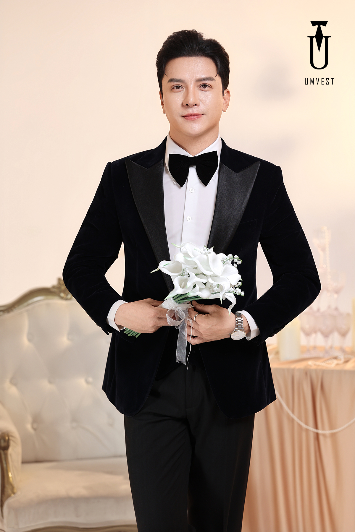 Vest Chú Rể Xanh Đậm Nhung Vest Chú Rể Xanh Đậm Nhung