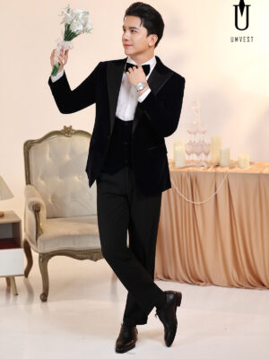 Vest Chú Rể Xanh Đậm Nhung