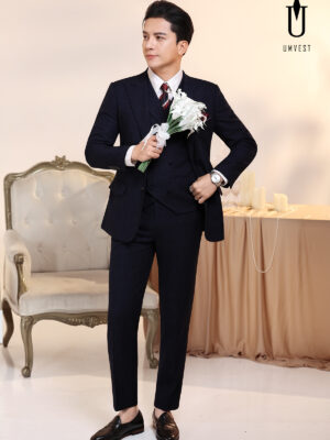 Vest Chú Rể Xanh Đen Gile Sam