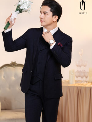 Vest Chú Rể Xanh Đen Gile Sam