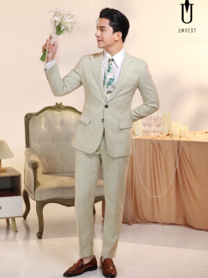 Vest Chú Rể Xanh Lá Nhạt