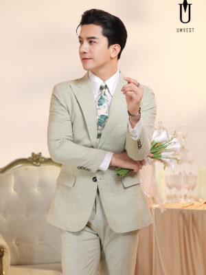 Vest Chú Rể Xanh Lá Nhạt