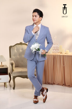 Vest Chú Rể Xanh Nhạt