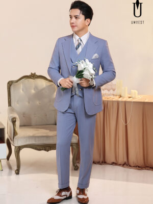 Vest Chú Rể Xanh Nhạt