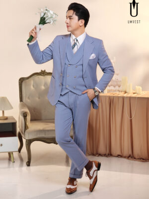 Vest Chú Rể Xanh Nhạt