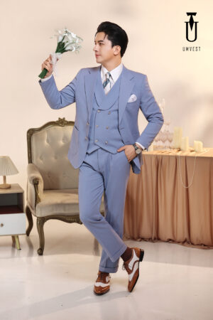 Vest Chú Rể Xanh Nhạt