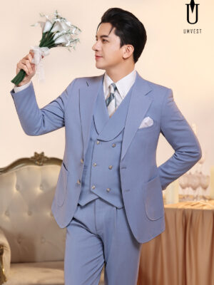 Vest Chú Rể Xanh Nhạt