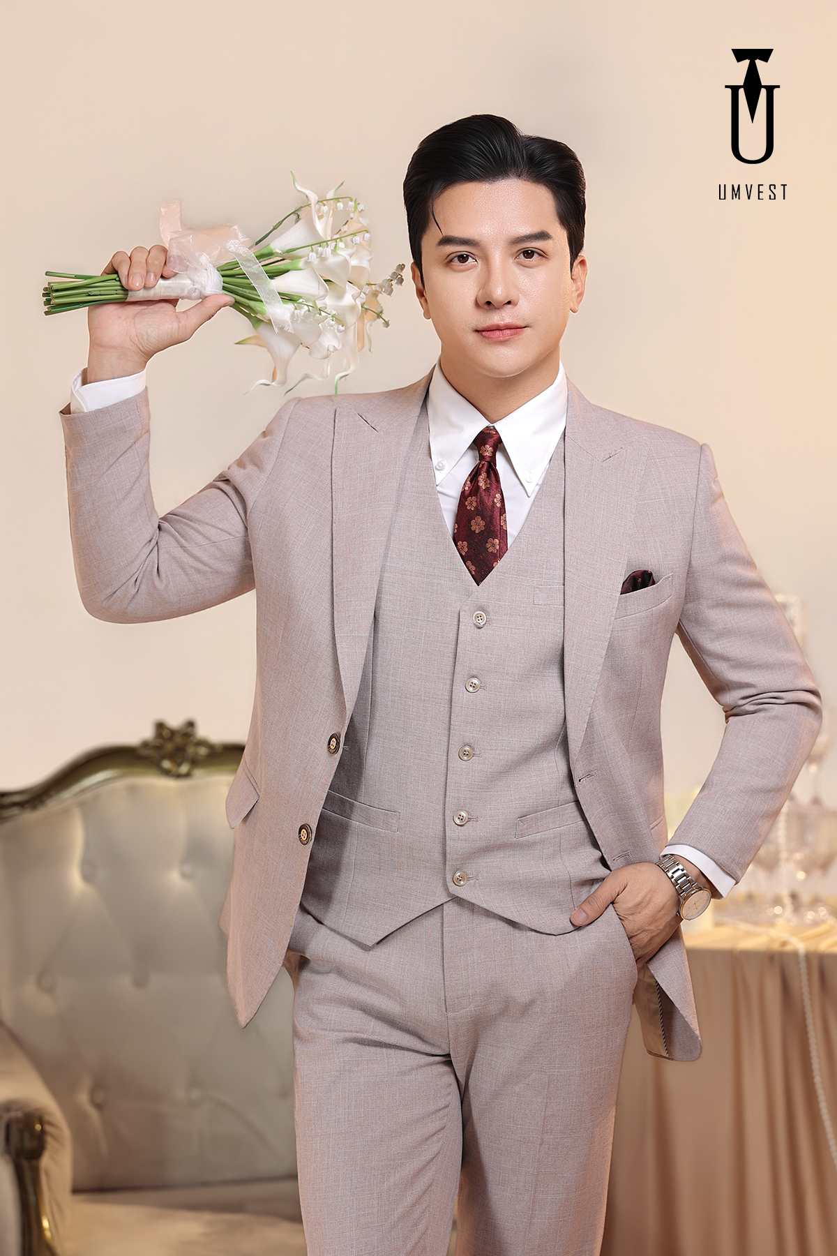 Vest Chú Rể Xước Gile Vest Chú Rể Xước Gile