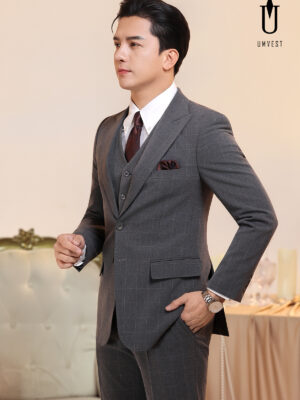 Vest Nam Caro Xám Giãn Gile