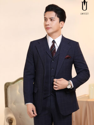 Vest Nam Caro Xanh Dương Gile