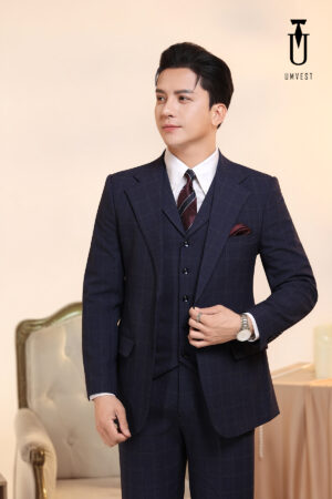 Vest Nam Caro Xanh Dương Gile