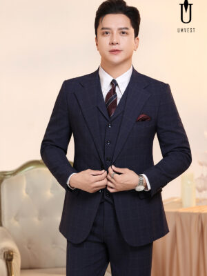 Vest Nam Caro Xanh Dương Gile