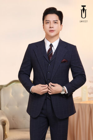 Vest Nam Caro Xanh Dương Gile