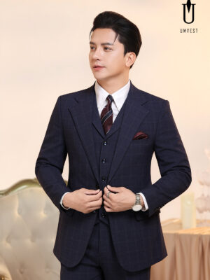 Vest Nam Caro Xanh Dương Gile