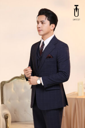 Vest Nam Caro Xanh Dương Gile