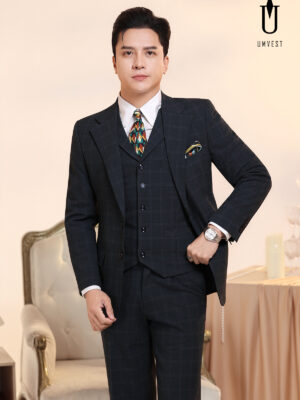 Vest Nam Caro Xanh Rêu Gile