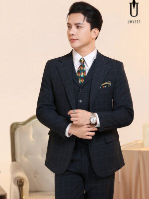 Vest Nam Caro Xanh Rêu Gile