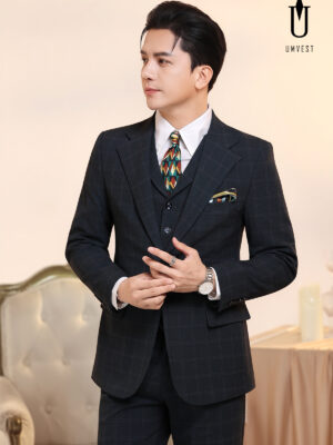 Vest Nam Caro Xanh Rêu Gile