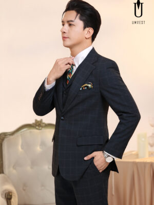 Vest Nam Caro Xanh Rêu Gile