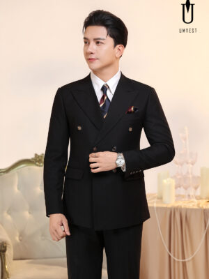 Vest Nam Đen 6 Cúc