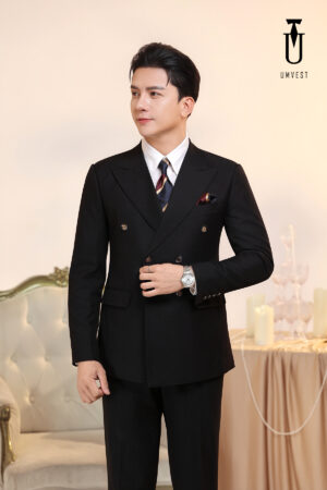 Vest Nam Đen 6 Cúc