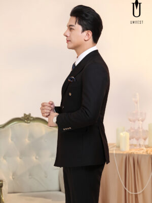 Vest Nam Đen 6 Cúc