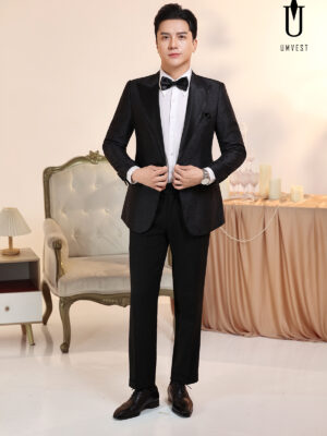 Vest Nam Đen Gấm Túi Hộp