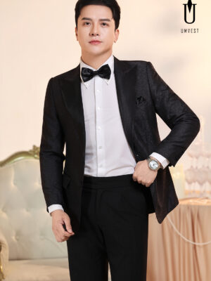 Vest Nam Đen Gấm Túi Hộp