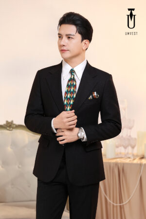 Vest Nam Đen Nhũ Ve