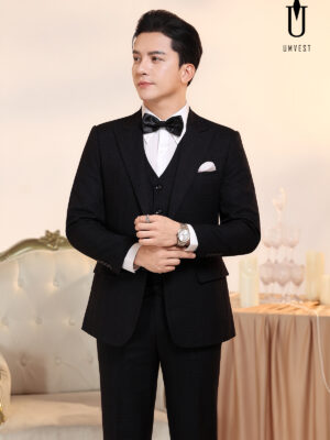 Vest Nam Đen Phẩy Gile Nơ