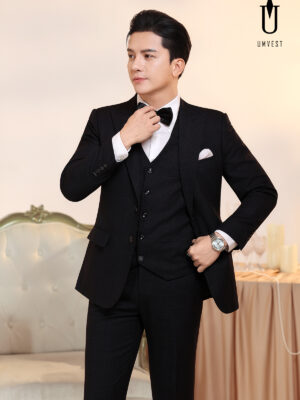 Vest Nam Đen Phẩy Gile Nơ