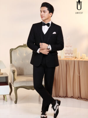 Vest Nam Đen Phẩy Gile Nơ