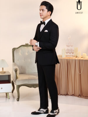 Vest Nam Đen Phẩy Gile Nơ